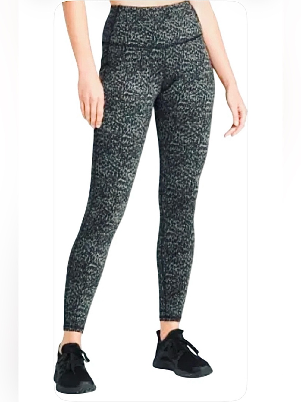 Premium High Rise Black Leopard Print Yoga Workout Leggings Women's Activewear
